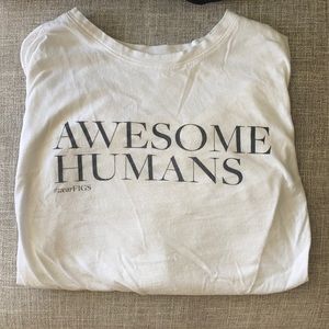 FIGS long sleeve white awesome humans shirt